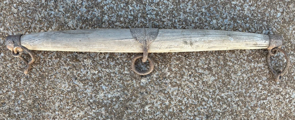 Антикварная 33-дюймовая деревянная кокетка для одного дерева с крючками бык/лошадь деревенский декор для ранчо/фермы - Изображение 3 из 4