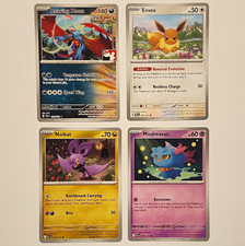The Pokemon Company Pokemon TCG Temporal Forces 4 Card Lot Roaring Moon Eevee