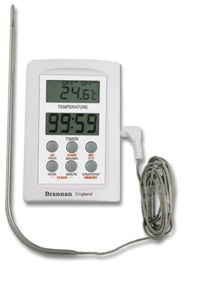 Digitales Prüfthermometer 1 Meter Sonde Alarm Timer Max Min Funktion - 38/660/0