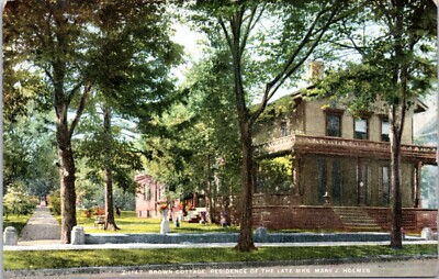 Postcard NY Brockport Brown Cottage, Residence of the Late Mrs. Mary J. Holmes