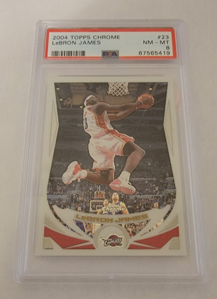 2004 Topps Chrome #23 Lebron James PSA8 Cavaliers