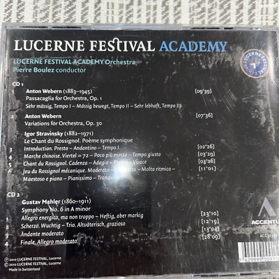 PIERRE BOULEZ/LUCERNE FESTIVAL BOULEZ CONDUCTS WEBERN, STRAVINSKY