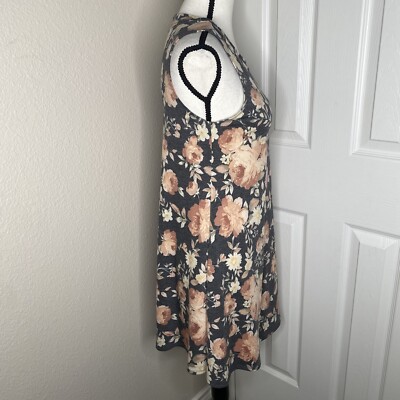 NEW Fortune + Ivy Women's Small Stretch Sabria Grey Floral Knit Swing Dress  | eBay