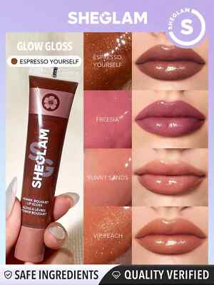 SHEGLAM Power Bouquet Lipgloss Pink Slip glänzend getönt feuchtigkeitsspendender Lipgloss