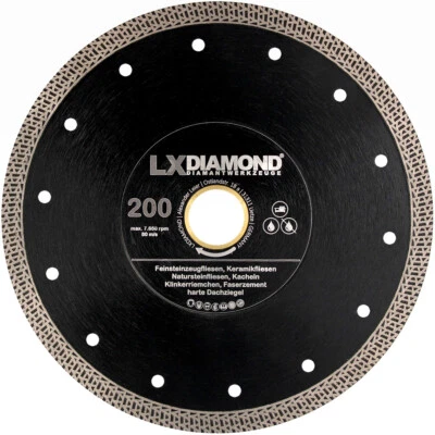LXDIAMOND Diamant-Trennscheibe 200mm x 25,4mm Feinsteinzeug Fliesen extra dünn