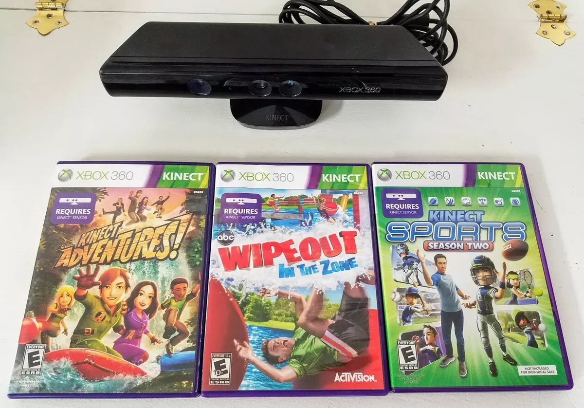 Xbox 360 Kinect Bundle / 3 Games - Sports Season 2 - Adventures - Wipe Out