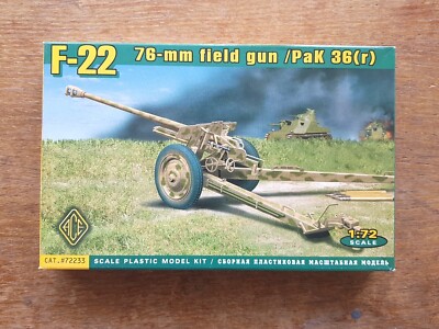 ACE 1/72: F-22 76-mm FIELD GUN / PaK 36(r) #72233: RARE 2007 KIT