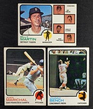 1973 Topps Baseball Lot 3 Cards Johnny Bench