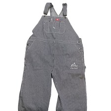 Dickies Overalls Men 50W 30L Blue Hickory Stripe Bib Railroad Ohio Station