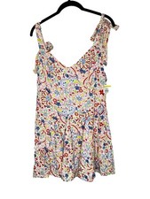 NWOT ASOS Design Linen Blend Mini Swing Sundress 8  Ditsy Floral Tie Straps