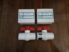 Lot (2) American Granby Co - PVC Ball Valve - 1" Slip - 150psi - 910-081 SCH 80