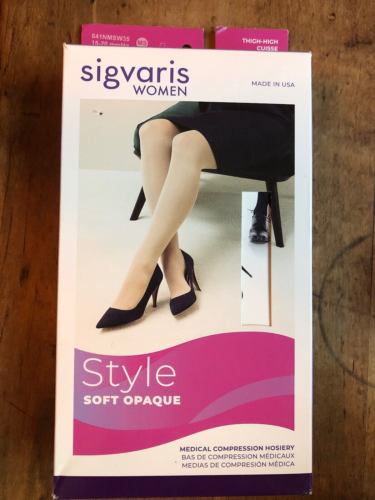 SIGVARIS 841N Soft Opaque Thigh High Compression Stockings Lace Grip MS - NUDE - Picture 1 of 2