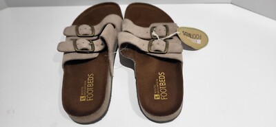 WHITE MOUNTAIN Women's Helga Double Buckle Flat Sandal Light Taupe