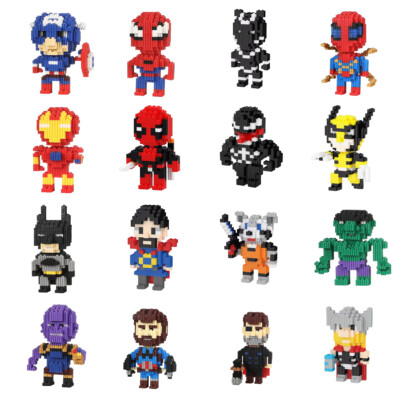 Superhelden Marvel DC 3D Puzzle Mini Verbindung Bausteine Zum Selbermachen