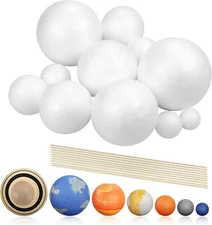 Solar System Project Kit, Planet Model Crafts Includes 14 Mixed Sized Polystyren