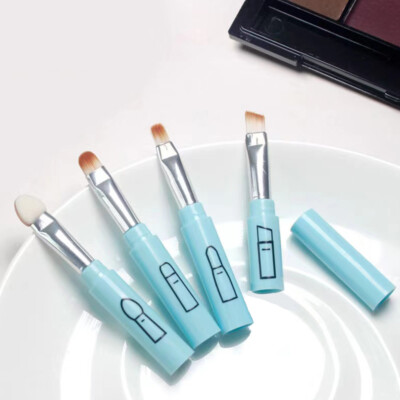 4 In 1 Portable Makeup Brush Mini Eyeshadow Lip Brushes Detachable Cosmetic Pen