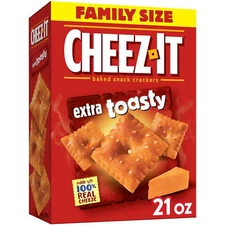 Cheez-It Extra Toasty Cheese Crackers, Baked Snack Crackers, 21 oz