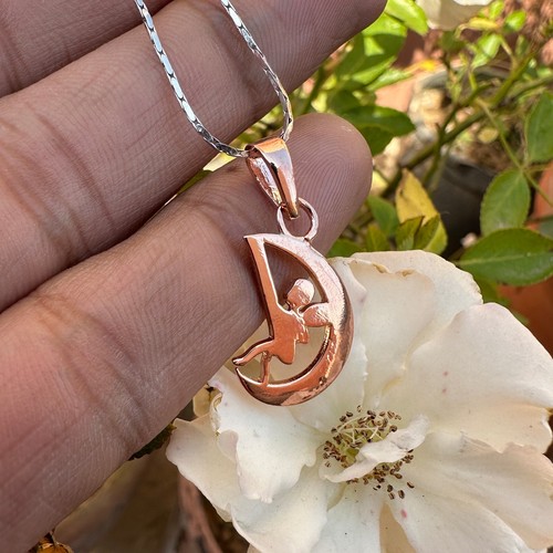 18K Rose Gold Over 925 Sterling Silver Pendant – 1.56g Certified Charm Gift - Imagen 9 de 10