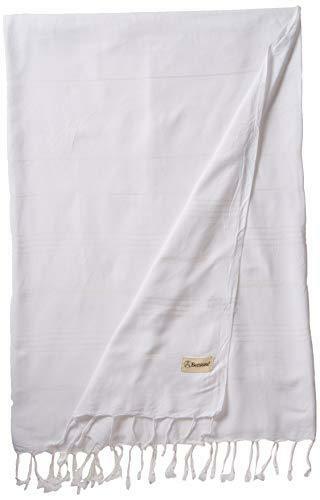 Bersuse 100% Cotton Turkish Peshtemal Throw Blanket - 61" X 82", Teal, Ultra Soft & Quick Dry
