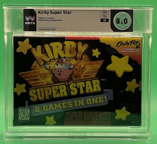 1996 Super Nintendo Kirby Super Star CIB WATA 8.0