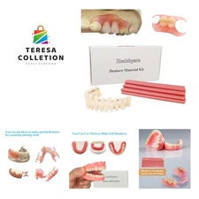 Denture Material Kit for Repair Missing Teeth or DIY Full Denture Fake Teeth