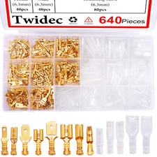 /640Pcs 2.8/4.8/6.3Mm Quick Splice Male and Female Wire Spade Connector Crimp Te
