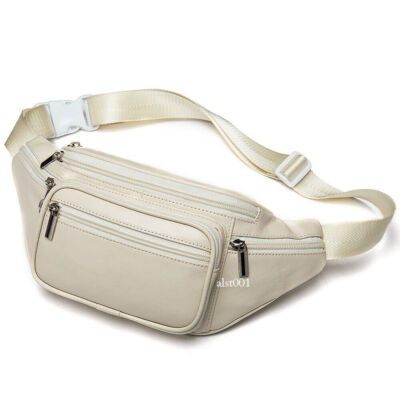 Men Waist Bag Genuine Leather Crossbody Bags Sports Casual Chest Bag Fanny Pack