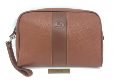 Auth BURBERRY Clutch bag Second Bag Leather Brown Unisex  display picture 1