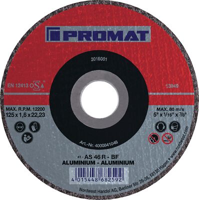 25x Trennscheibe ALU D125x1mm gerade Aluminium Bohrung 22,23 mm PROMAT