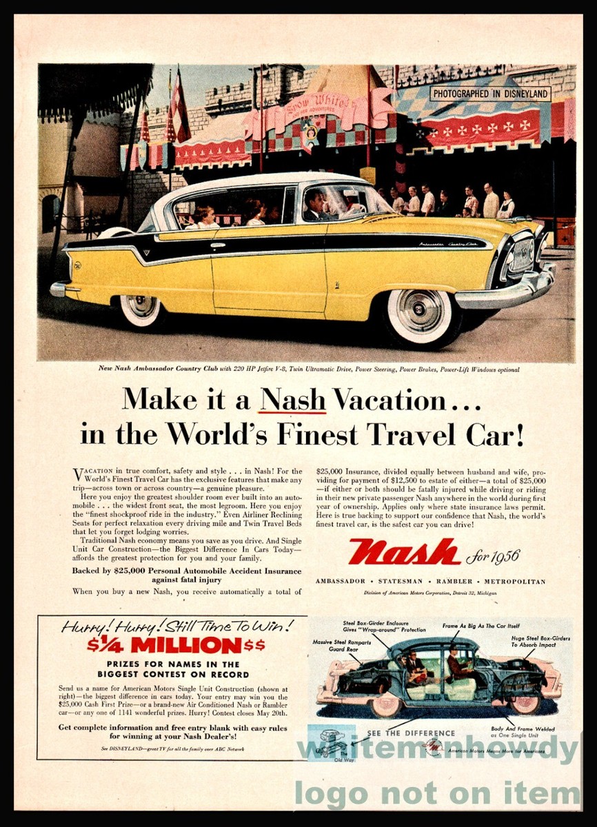 1956 NASH Ambassador Country Club Yellow Black White Hardtop