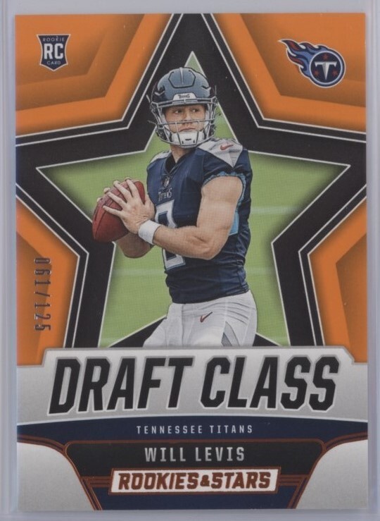WILL LEVIS 2023 Rookies & Stars DRAFT CLASS ORANGE RC 61/125 Panini Titans #19