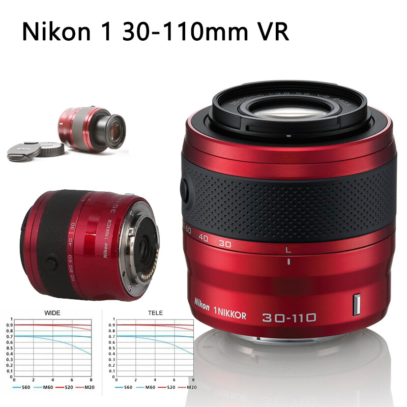 Nikon NIKKOR 30-110mm VR ED IF 1-Mount Lens Red