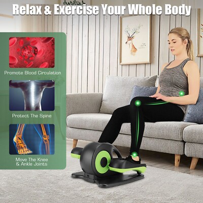 Under-Desk Elliptical Machine Compact Electric Seated Pedal Exerciser w/Remote 