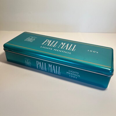 Empty Vintage Pall Mall Lights Menthol 100's Green Storage Tin Great  condition