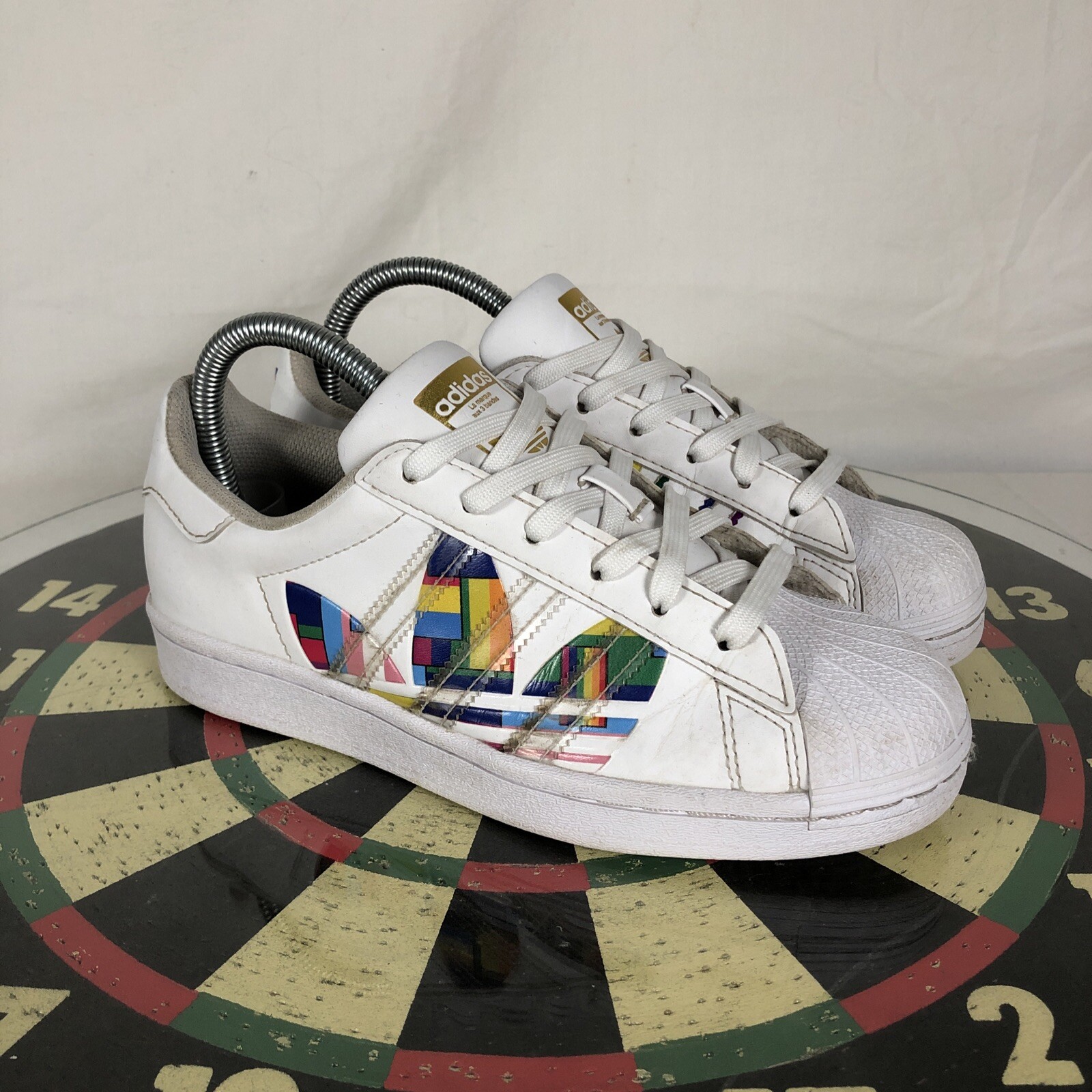 Adidas Superstar Pride White Men&#039;s Originals FY9022 Sz (W6.5) Rainbow eBay