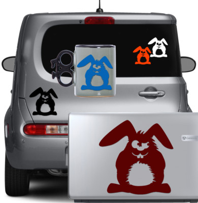 Rabbit Vinyl Decal Adorable Bunny Sticker For Cars Windows Laptops
