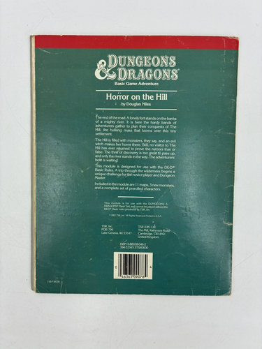 D&D Module B5 - Horror on the Hill - Dungeons and Dragons 1983 TSR 9078 Vintage - Picture 3 of 10