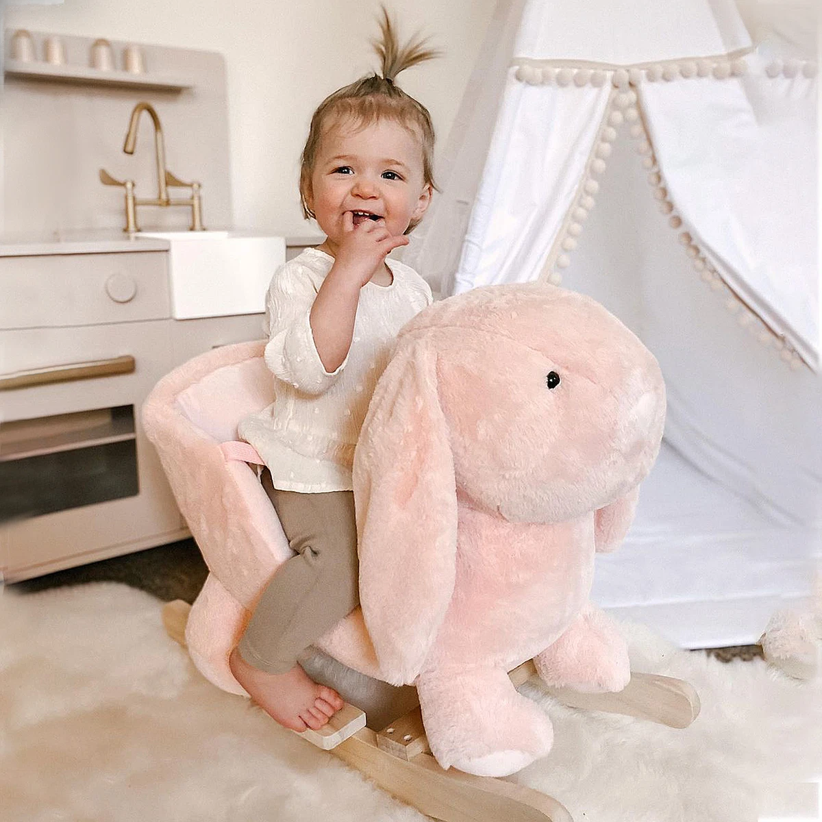Bunny plush sale baby seat