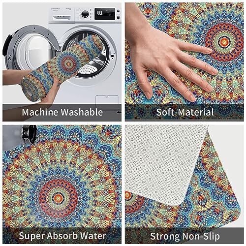 Boho Bathroom Rug Bohemian Colorful Farmhouse Bedroom 20??31.5 Inch ...