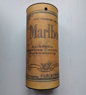 Marlboro Classics große Zylinder Kartenbox mit Blechdeckel und Boden (leer)