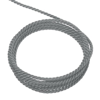 Twisted Cord Trim, 11 Yard 1mm 3-Ply Twine Braided Rope Thread, Dark Grey
