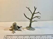 Marx 1950/60's plastic playset dead tree and stump. Good shape. Gray.