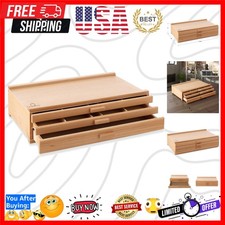 3 Drawer Wooden Artist Storage Supply Box for Pastels, Pencils, Pens, Markers...