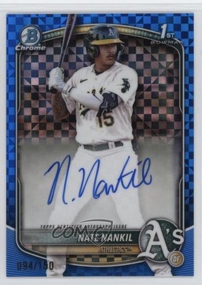 2025 Bowman Chrome Prospect Blue X-Fractor 94/150 Nate Nankil #CPA-NN Auto 1t7v