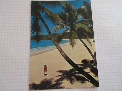 CP POSTCARD AFRICA SEYCHELLES MAHE La PLAGE - Written in 1979