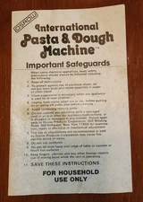 Osrow X1000 Pasta Maker Owners Manual With Resipies