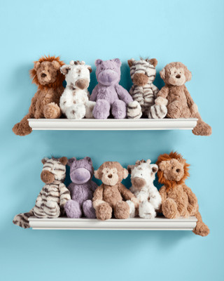 Mud Pie 5 pc Plush Animal Set 1x Monkey Hippo Giraffe Lion & Zebra