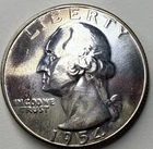 1954 Washington Silver Quarter. Ms Details. Worth $43