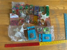 LOT Vintage Christmas Craft Supplies for Sequin Push Pin Ornaments