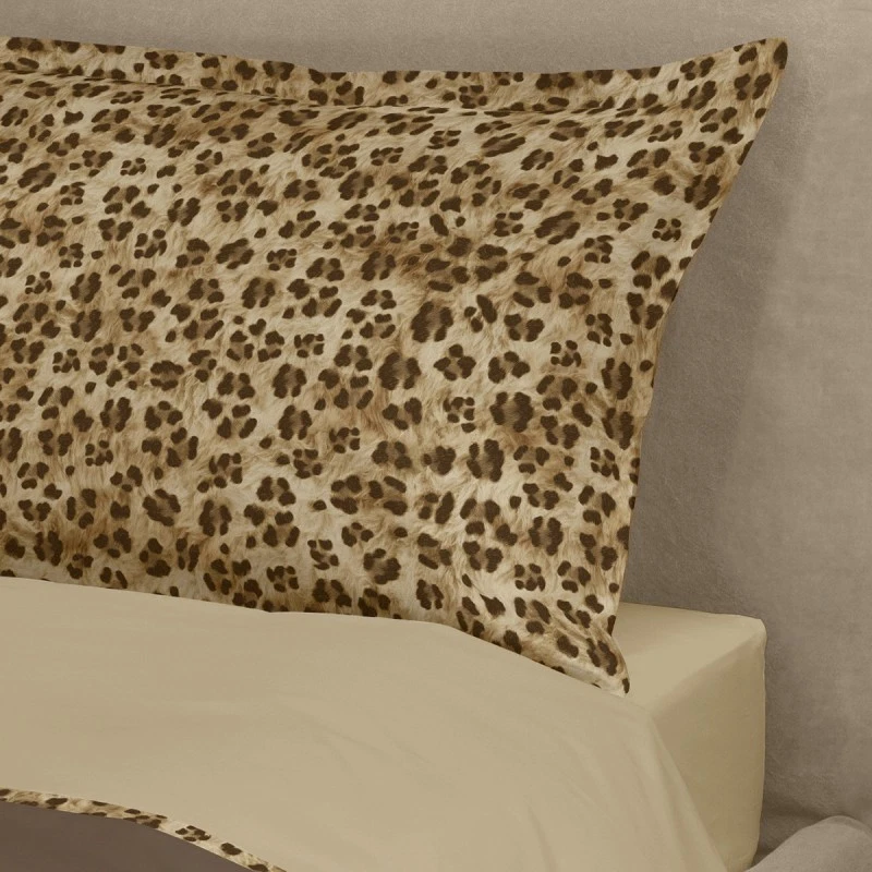 Lenzuola Matrimoniale Letto 2 Piazze Parure Cotone FAZZINI Animalier Leopardato, fotografia 11 di 12